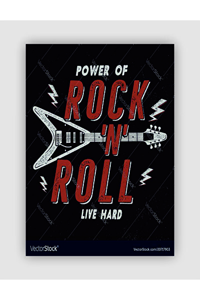 fırsatlar diyarı Power Of Rock´N´Roll Punk Rock Metal Duvar Posteri - Kalın Kağıt - Çerçevesiz