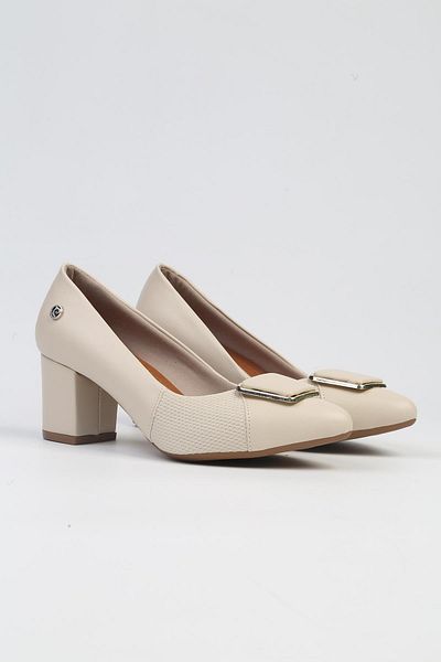 Pierre Cardin ® |   PC-53099- 3592 Pantofi cu toc pentru femei din piele crem