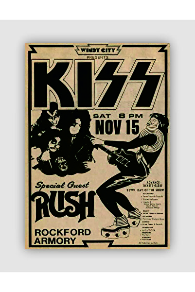 fırsatlar diyarı KISS Special Guest Rush Punk Rock Metal Duvar Posteri - Kalı...