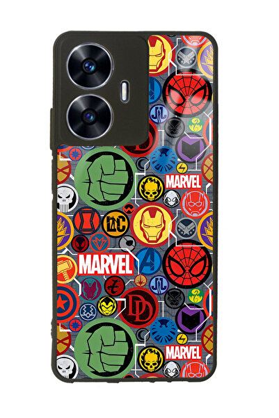 Spoyi Oppo Realme C55 Marvel Face Tasarımlı Glossy Telefon Kılıfı