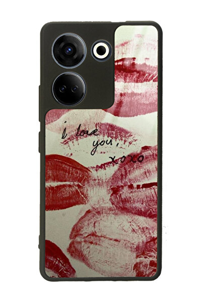 Spoyi Camon 20 Pro 4G I Love You Tasarımlı Glossy Telefon Kılıfı