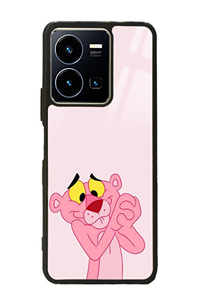 Spoyi Vivo Y22s Pink Panter Tasarımlı Glossy Telefon Kılıfı