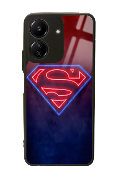 Spoyi Xiaomi Redmi 13C Neon Superman Tasarımlı Glossy Telefon Kılıfı