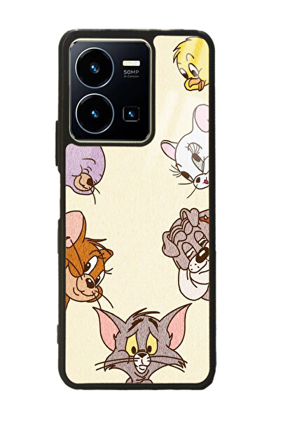 Spoyi Vivo Y22s Tom and Jerry Tasarımlı Glossy Telefon Kılıfı
