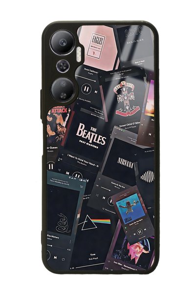 Spoyi Infinix Hot 20 Glossy Phone Case with Retro Music Design