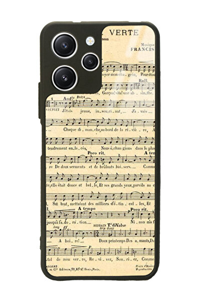 Spoyi Xiaomi Redmi 12 Müzik Notaları Tasarımlı Glossy Telefon Kılıfı