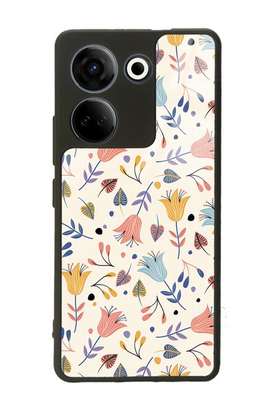Spoyi Glossy Phone Case for Camon 20 4g White Bindanlı Design