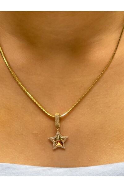 Hakan Güler Kuyumculuk Altın Yıldız Kolye Uçlu Balık Sırtı Zincir