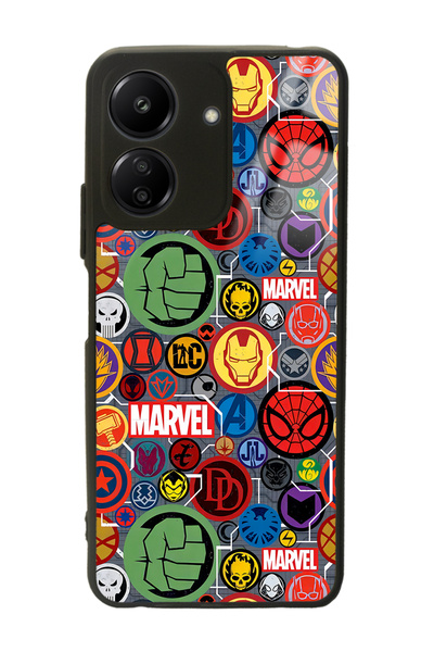 Spoyi Xiaomi Redmi 13C Marvel Face Tasarımlı Glossy Telefon Kılıfı