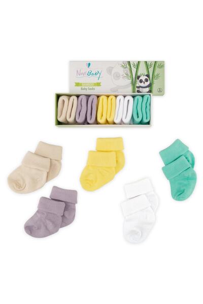 Novibaby 5-Piece Bamboo Newborn Baby Socks I Funny I Girl Boy Baby Socks