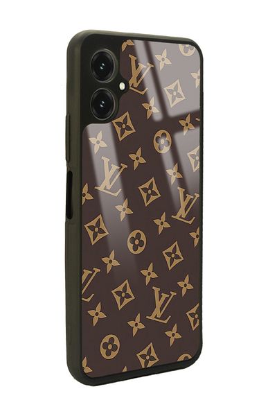 Spoyi حافظة هاتف لامعة بتصميم LV باللون البني من Omix X5