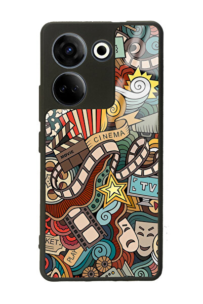 Spoyi غلاف هاتف لامع بتصميم سينما ريترو لهاتف Camon 20 4G