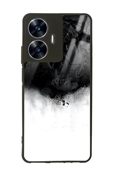 Spoyi Oppo Realme C55 Siyah duman Tasarımlı Glossy Telefon Kılıfı