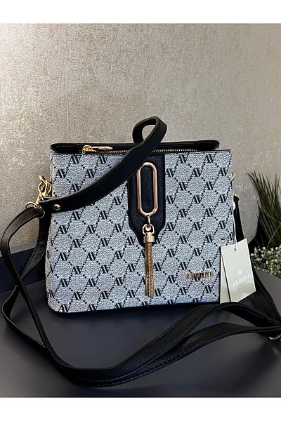 Armine ARM.361.GRAY Δερμάτινη τσάντα χειρός Armine Special Color Konbin Σχεδιασμένη ως τσάντα χειρός και μπράτσου