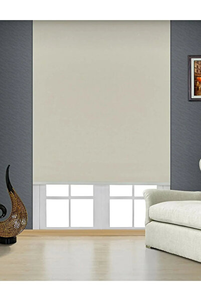 Givayo Mobilya Etek Dilimsiz Güneşlik Krem Stor Perde Düz