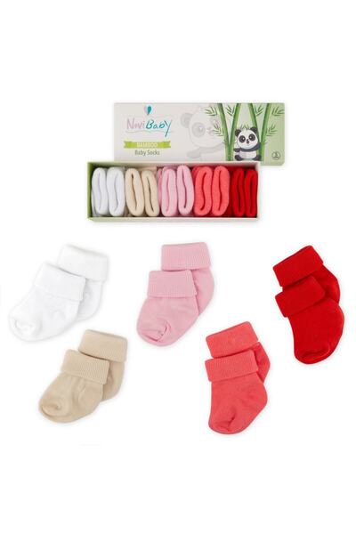 Novibaby جوارب للأطفال حديثي الولادة من الخيزران مكونة من 5 قطع، جوارب I Love...