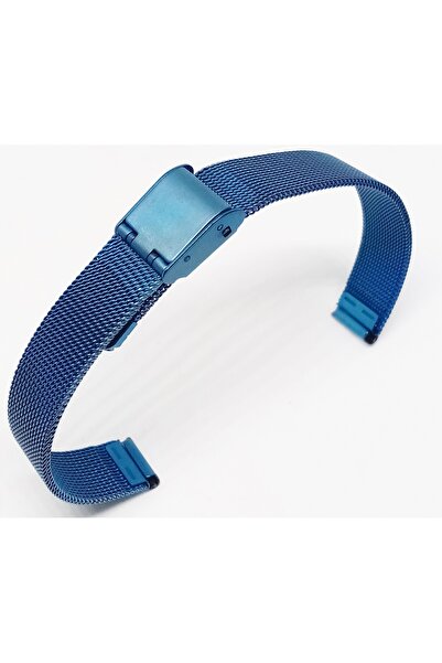 onlinekordon 22mm Saat Uyumlu Lacivert Renk Kilitli Çelik Hasır Saat Kordonu