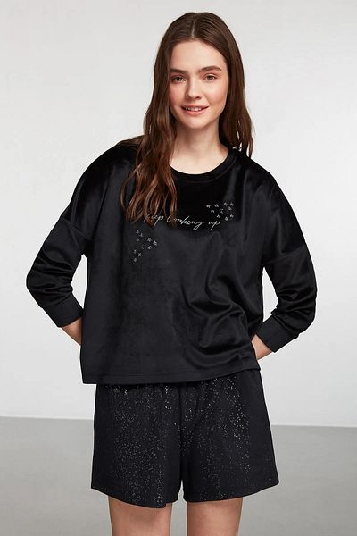Penyemood Combed Cotton Mood Combed Mood Shorts Set Black 9147Sortk