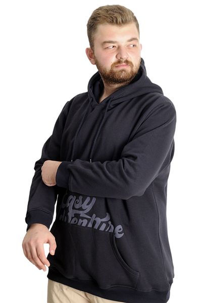 ModeXL Ανδρική τσέπη καγκουρό φούτερ - Μεγάλο μέγεθος Easy Adventure 23527 Navy Blue