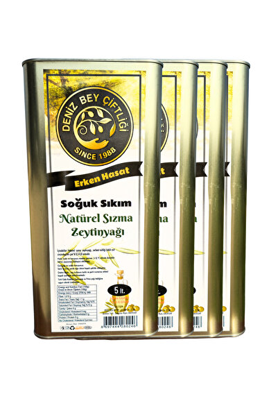 deniz bey çiftliği 4x5 LİTRE ERKEN HASAT SOĞUK SIKIM ZEYTİNYAĞI