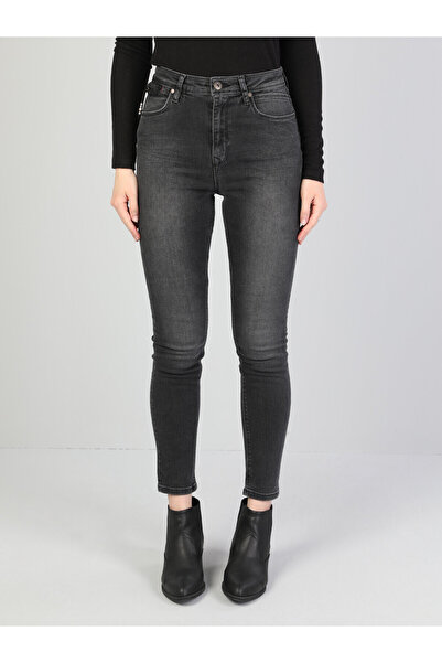 Colin's 760 Dıana Pantaloni de jeans pentru femei, gri închis, cu talie înaltă, cu picioare înguste