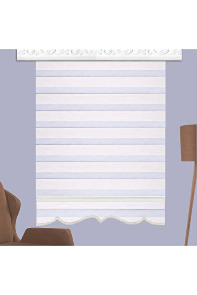 Givayo Mobilya İthal Kumaş Sütlü Kahve Zebra Perde Etek Dilimli