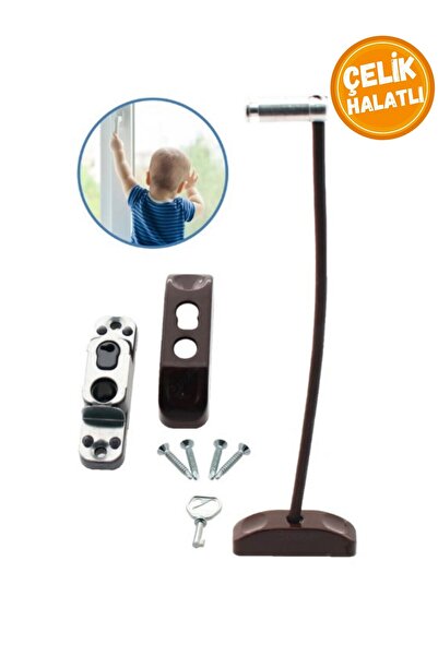 WAPPA Kahverengi 1 Adet Çelik Halatlı Kablolu Pvc Pencere Emniyet Çocuk Güven...