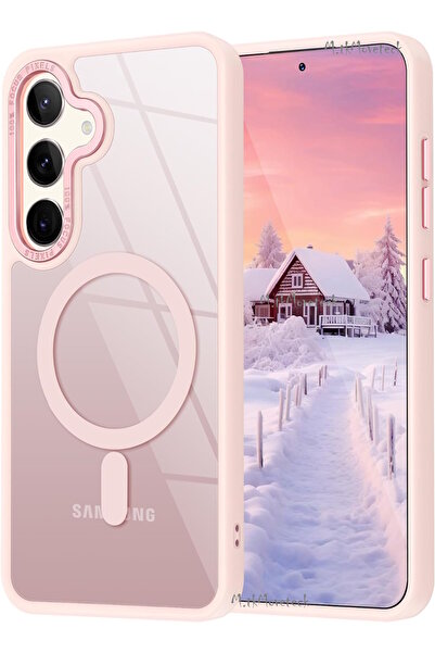 m.tk moveteck Samsung Galaxy S23 Fe Case Chrome Mica Magsafe Back Transparent with Sensitive Button Soft Color Matte Edge