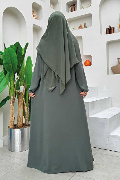 Bym Fashion Φόρεμα με σχέδιο φούστας Abaya Σετ 8495 Μέντα