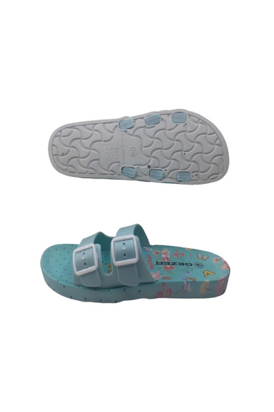 GEZER Жіночі відкриті блакитні капці з подвійною застібкою та нековзною підошвою для щоденних прогулянок