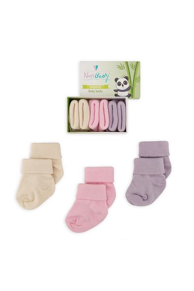 Novibaby 3 Pack Bamboo Newborn Baby Socks I Sweet I Baby Girl Boy Socks