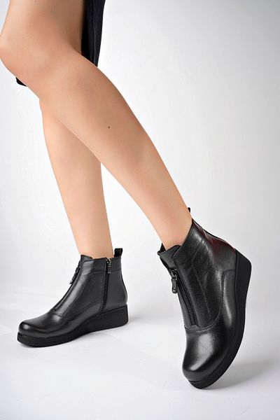 Deripabuc Genuine Leather Black Women's Leather Boots Crz-0400