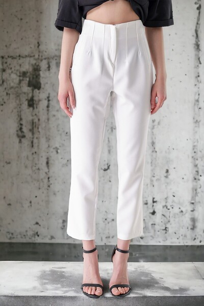 HAKKE Yüksek Bel Çift Pens Pantolon