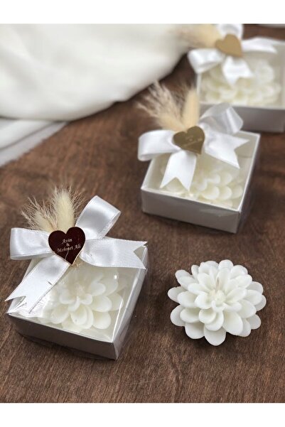 Masalsı Concept Kutulu Mum Söz Nişan Kına Bebek Hediyelik Nikah Şekeri (20 Adet)