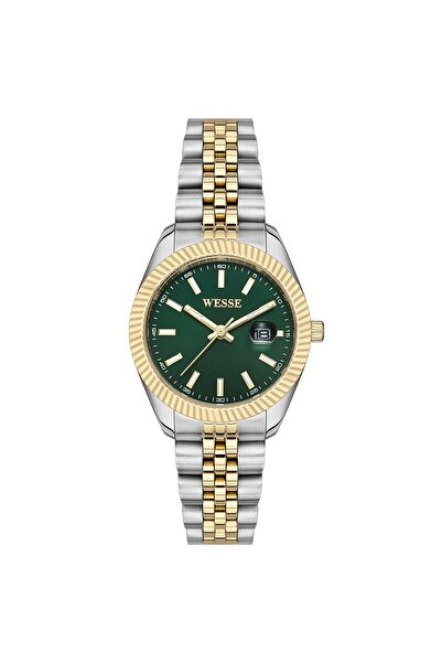 Wesse Wwl111501 Quartz Çelik Altın/gri Yeşil Kadran 32 Mm Kadın Kol Saati