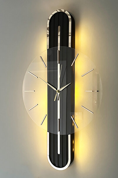 aSSe Tasarım Stylish Design-Aynalı-65cm-Pilli Led-Sessiz Mekanizma-Asse