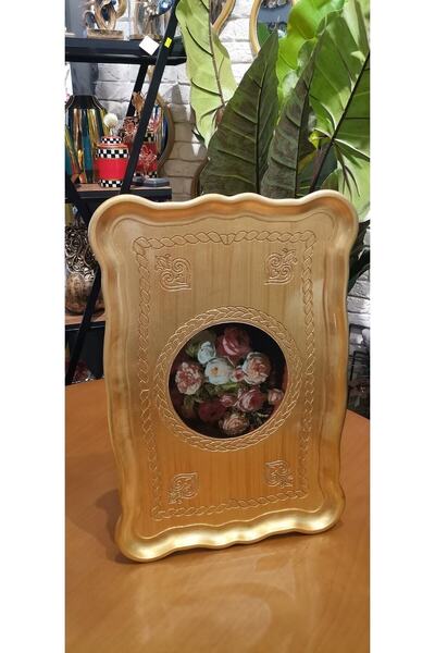 BuKonsept Bukohome Gül Ağacı Orta Boy Tepsi Gold