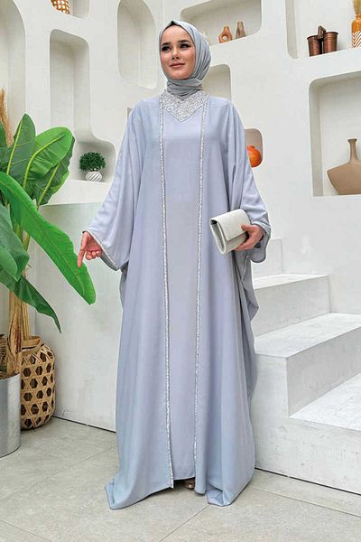 Bym Fashion Κόσμημα Σετ Μανδύα Γκρι