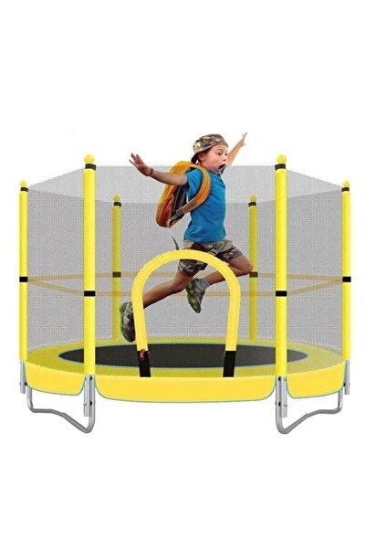 Clifton Trambolin Fileli Korumalı Kolay Kurulum, Ev Bahçe Tipi (152 Cm - Sarı)