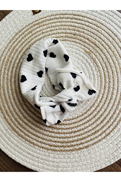 ALYA Black and White Heart Baby Bandana 0-6 Months 45 Cm