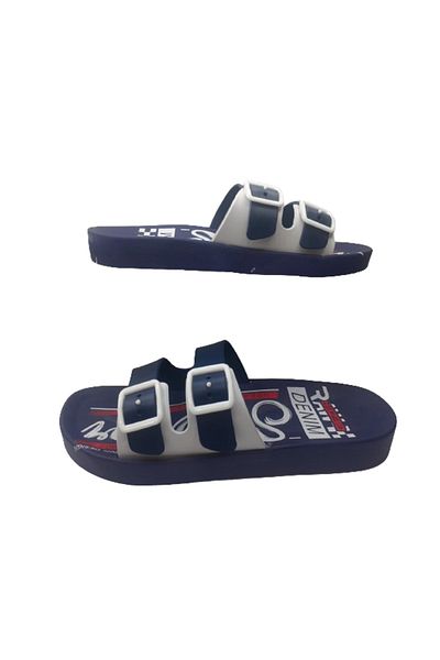 GEZER Παντόφλες καθημερινής βάδισης Unisex Navy Blue-Red με διπλή πόρπη, αντιολισθητική σόλα