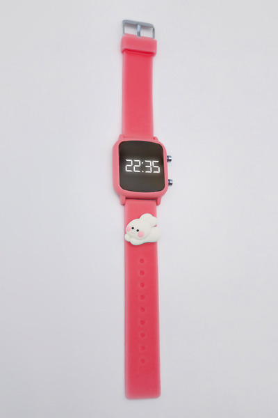 tutkanstore Pembe Yanaklı Tavşan Figürlü Led Ekranlı Dijital Çocuk Kol Saati ...