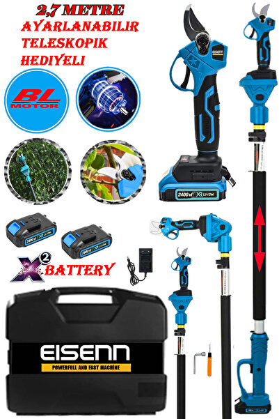 Eisenn Germany Blue Series 2400 Vf 20 Ah 2 Akülü Bağ Budama Makası 2.7 Mt Tel...
