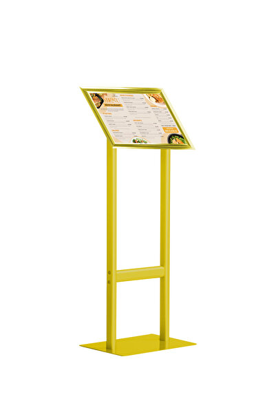 ÖzgürceSeç Double Foot Menu Information Direction Board B3 (35X50) Gold