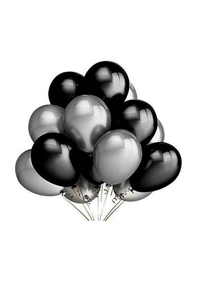 partideyince BLACK GRAY BALLOON 10 PIECES