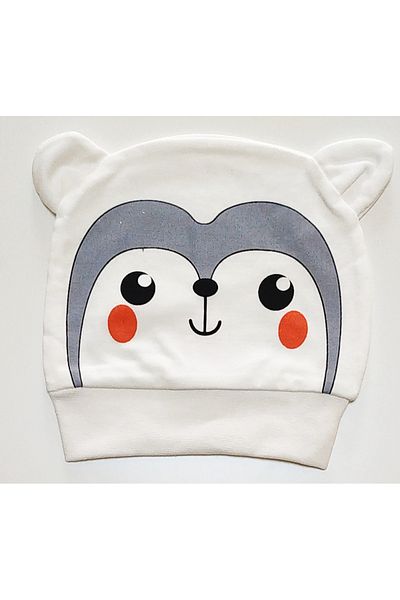 babymarkt Interlock Combed Cotton Eared Printed Baby Beanie