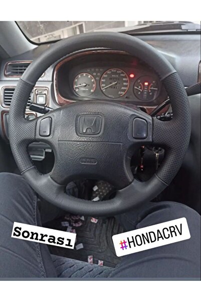 Detay Direksiyon kılıfı Honca Civic ies paket -Honda Crv uyumlu spor desen siyah dikiş