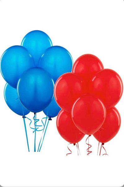 partideyince BLUE AND RED COLOR BALLOON 10 PIECES