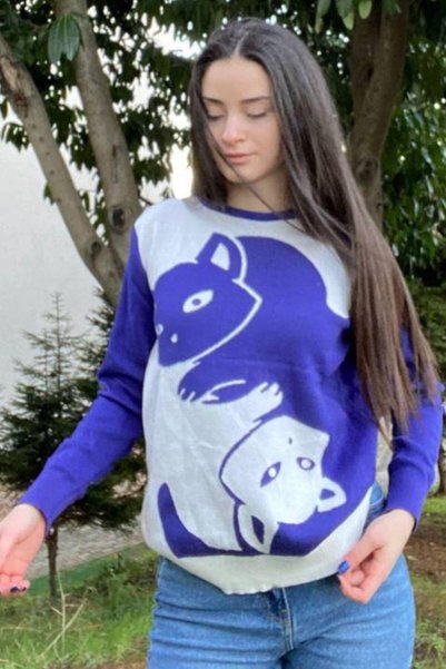 Sahil Collection Children's Knitwear Sweater - Cat Pattern