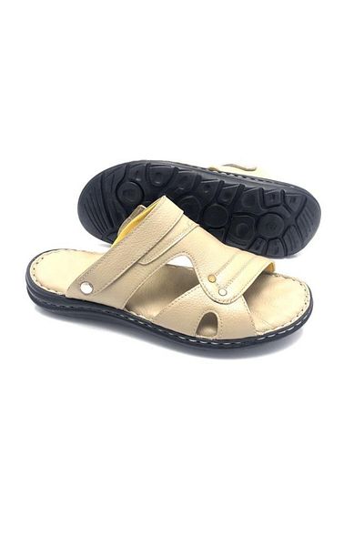 Derilax Ανδρικές παντόφλες από γνήσιο δέρμα Full Orthopedic Large Size